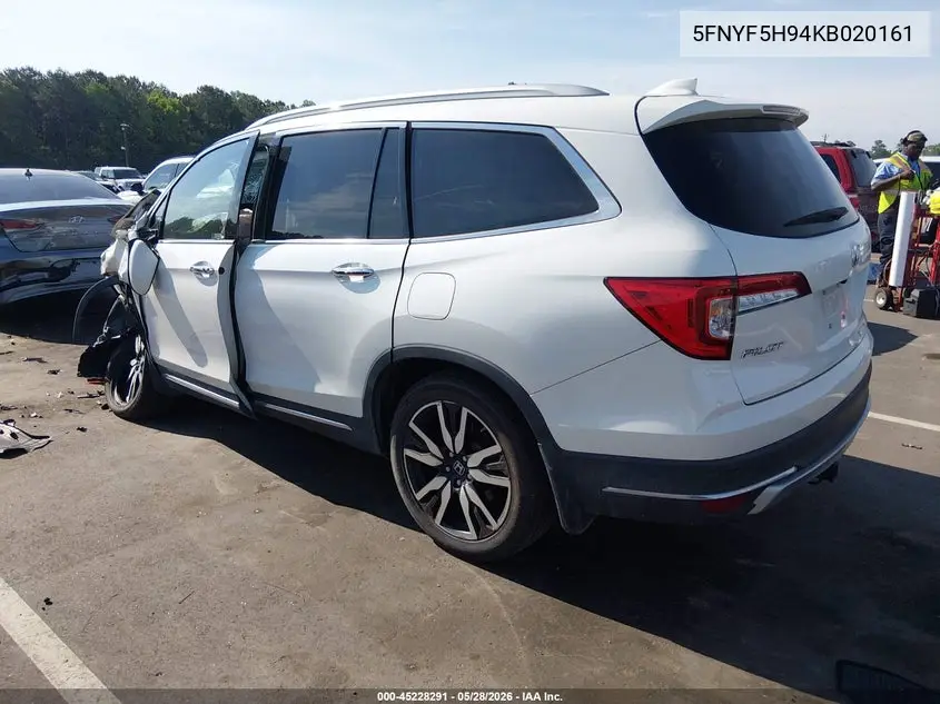 2019 Honda Pilot Touring VIN: 5FNYF5H94KB020161 Lot: 45228291