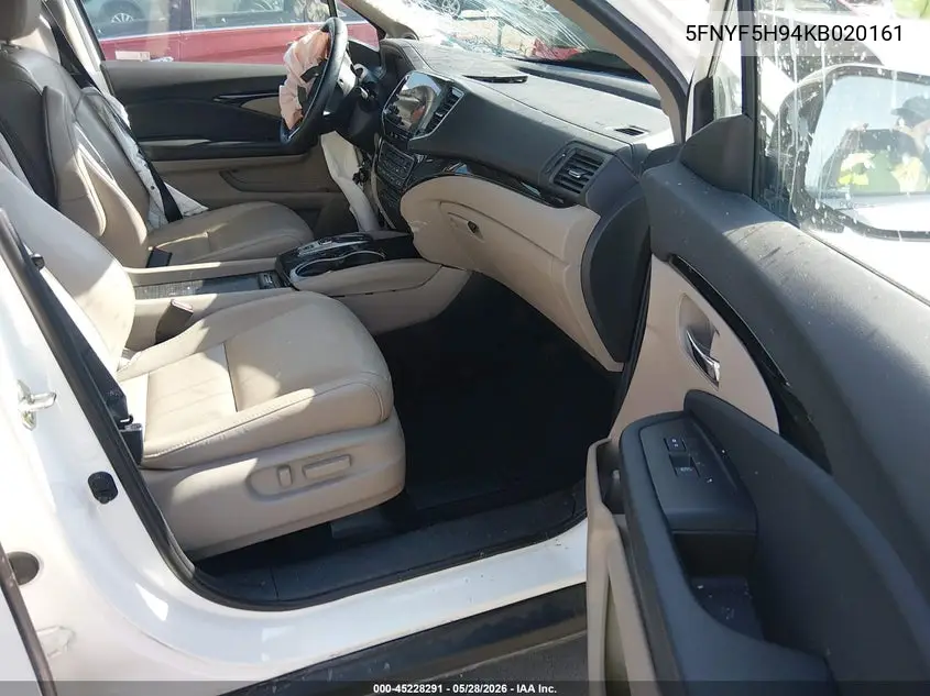 2019 Honda Pilot Touring VIN: 5FNYF5H94KB020161 Lot: 45228291