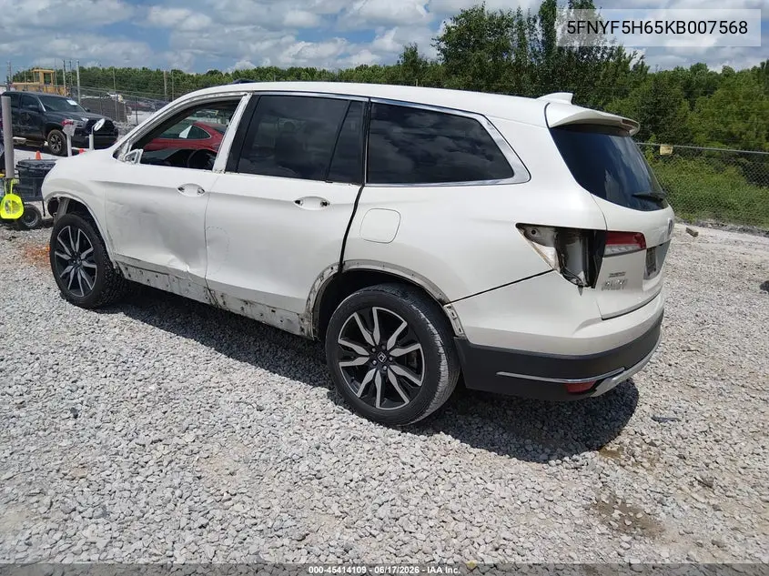 2019 Honda Pilot Touring VIN: 5FNYF5H65KB007568 Lot: 45414109