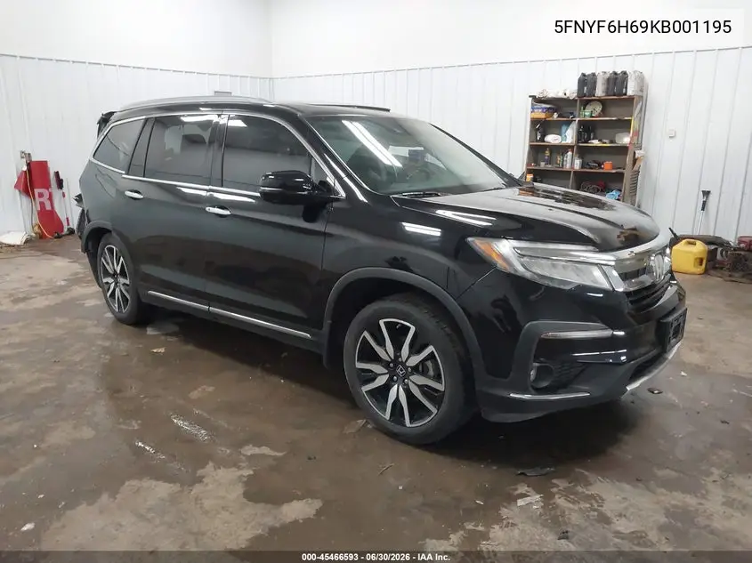 2019 Honda Pilot Touring VIN: 5FNYF6H69KB001195 Lot: 45466593