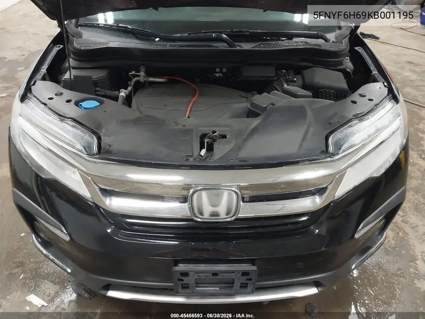 2019 Honda Pilot Touring VIN: 5FNYF6H69KB001195 Lot: 45466593
