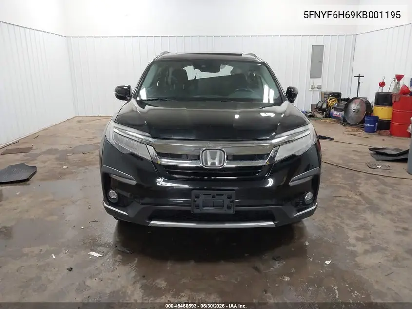 2019 Honda Pilot Touring VIN: 5FNYF6H69KB001195 Lot: 45466593