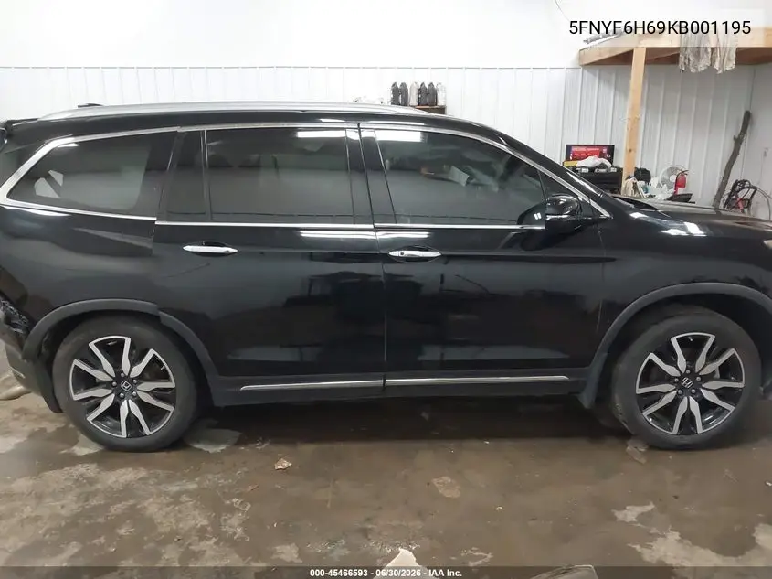 2019 Honda Pilot Touring VIN: 5FNYF6H69KB001195 Lot: 45466593