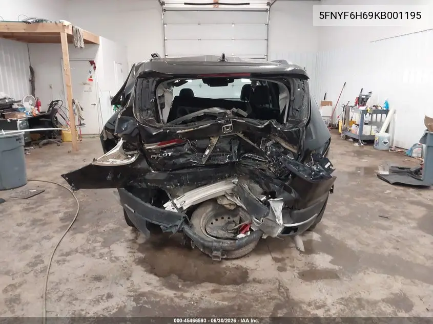 2019 Honda Pilot Touring VIN: 5FNYF6H69KB001195 Lot: 45466593