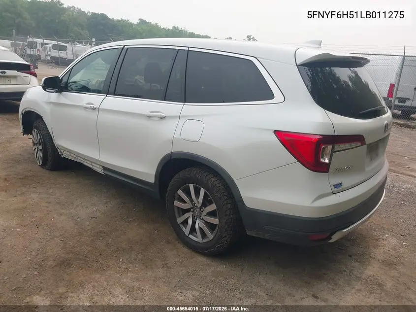 2020 Honda Pilot Awd Ex-L VIN: 5FNYF6H51LB011275 Lot: 45654015