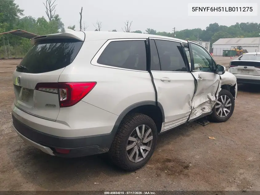 2020 Honda Pilot Awd Ex-L VIN: 5FNYF6H51LB011275 Lot: 45654015
