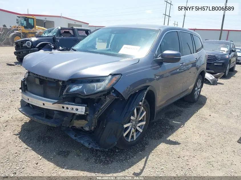 2020 Honda Pilot 2Wd Ex-L VIN: 5FNYF5H57LB006589 Lot: 45683263