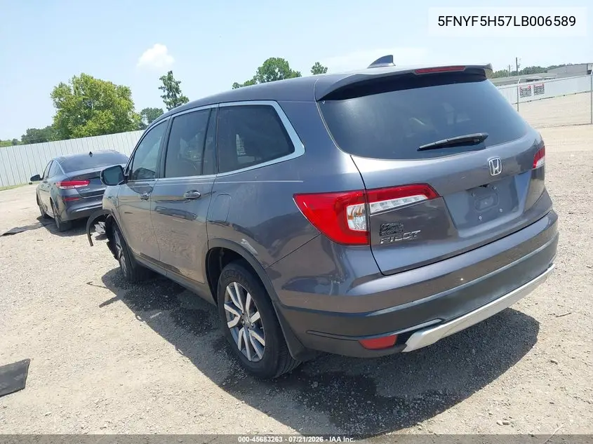2020 Honda Pilot 2Wd Ex-L VIN: 5FNYF5H57LB006589 Lot: 45683263