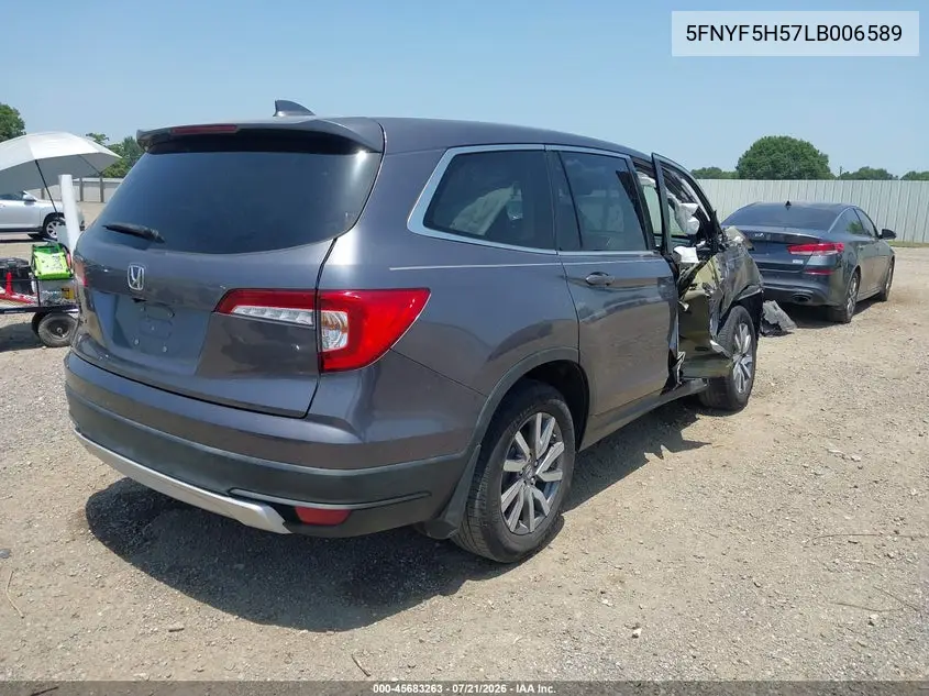 2020 Honda Pilot 2Wd Ex-L VIN: 5FNYF5H57LB006589 Lot: 45683263