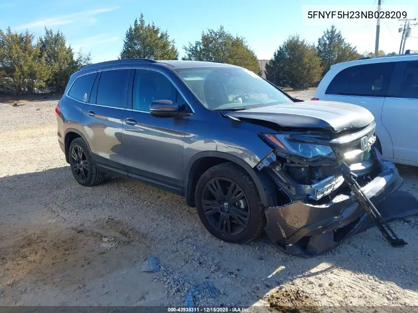 5FNYF5H23NB028209 2022 Honda Pilot 2Wd Special Edition
