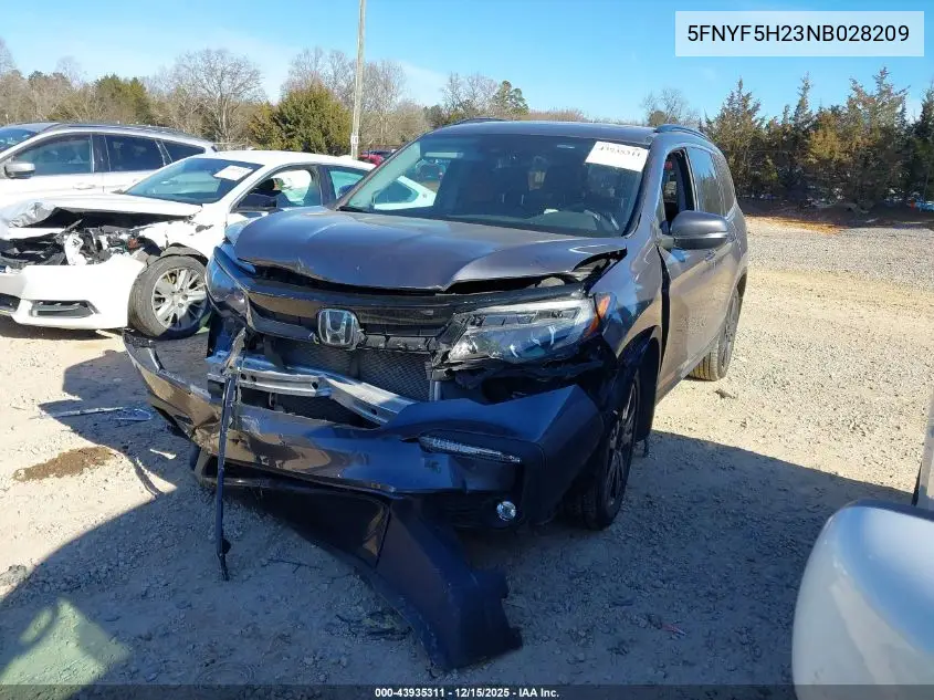 5FNYF5H23NB028209 2022 Honda Pilot 2Wd Special Edition