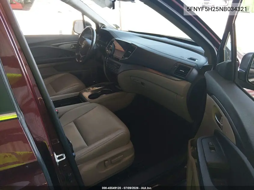 2022 Honda Pilot 2Wd Special Edition VIN: 5FNYF5H25NB034321 Lot: 45549120