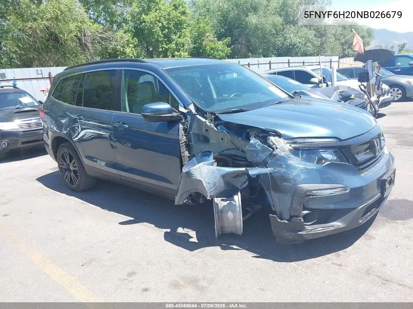 2022 Honda Pilot Awd Special Edition VIN: 5FNYF6H20NB026679 Lot: 45560044