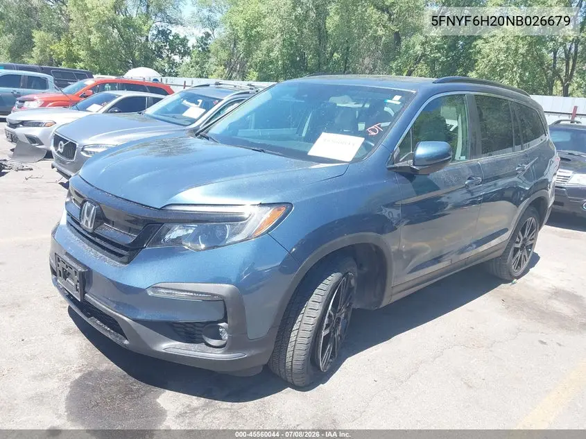 2022 Honda Pilot Awd Special Edition VIN: 5FNYF6H20NB026679 Lot: 45560044