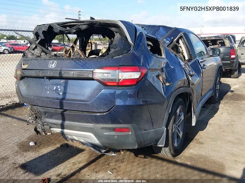 5FNYG2H5XPB001839 2023 Honda Pilot 2Wd Ex-L 7 Passenger