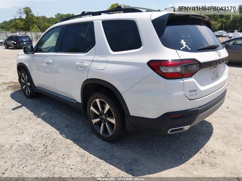 2023 Honda Pilot Awd Elite VIN: 5FNYG1H84PB043170 Lot: 45612901