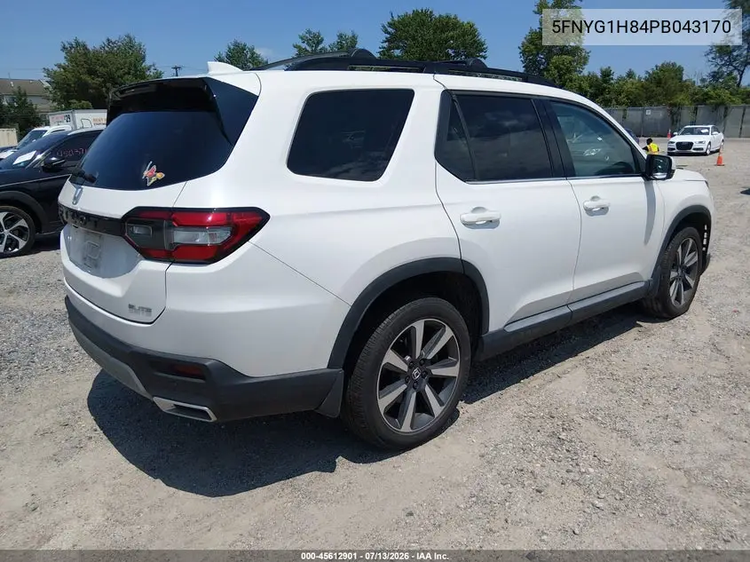 2023 Honda Pilot Awd Elite VIN: 5FNYG1H84PB043170 Lot: 45612901