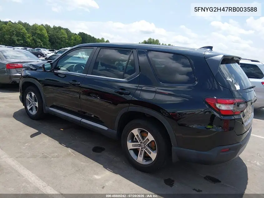 2024 Honda Pilot Ex-L VIN: 5FNYG2H47RB003588 Lot: 45585242