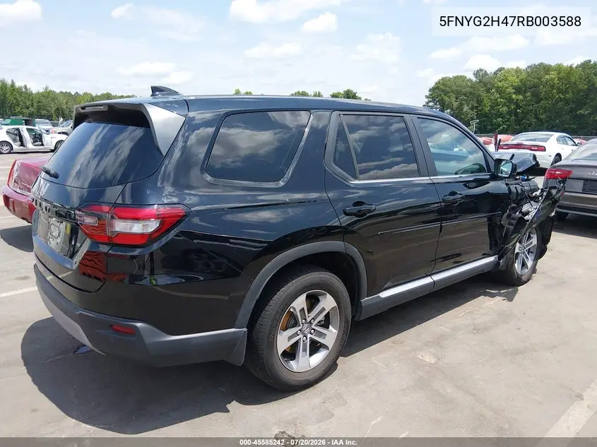 2024 Honda Pilot Ex-L VIN: 5FNYG2H47RB003588 Lot: 45585242