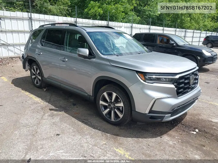 2025 Honda Pilot Touring VIN: 5FNYG1H78SB167202 Lot: 45392956