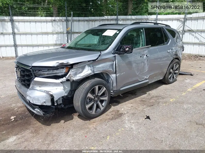 2025 Honda Pilot Touring VIN: 5FNYG1H78SB167202 Lot: 45392956