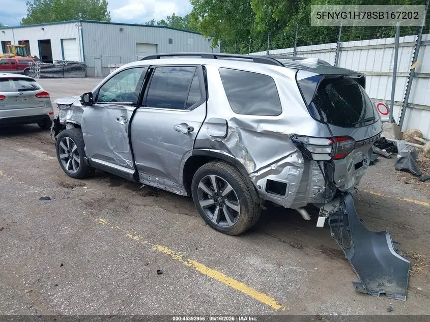 2025 Honda Pilot Touring VIN: 5FNYG1H78SB167202 Lot: 45392956