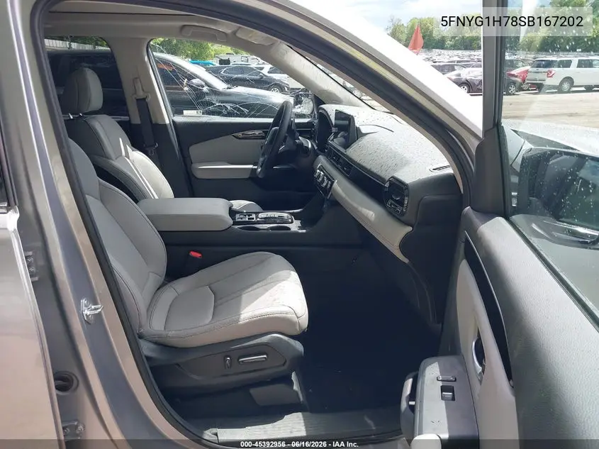 2025 Honda Pilot Touring VIN: 5FNYG1H78SB167202 Lot: 45392956