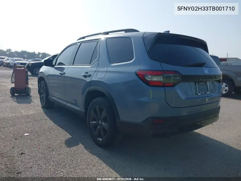 2026 Honda Pilot Sport VIN: 5FNYG2H33TB001710 Lot: 45628877