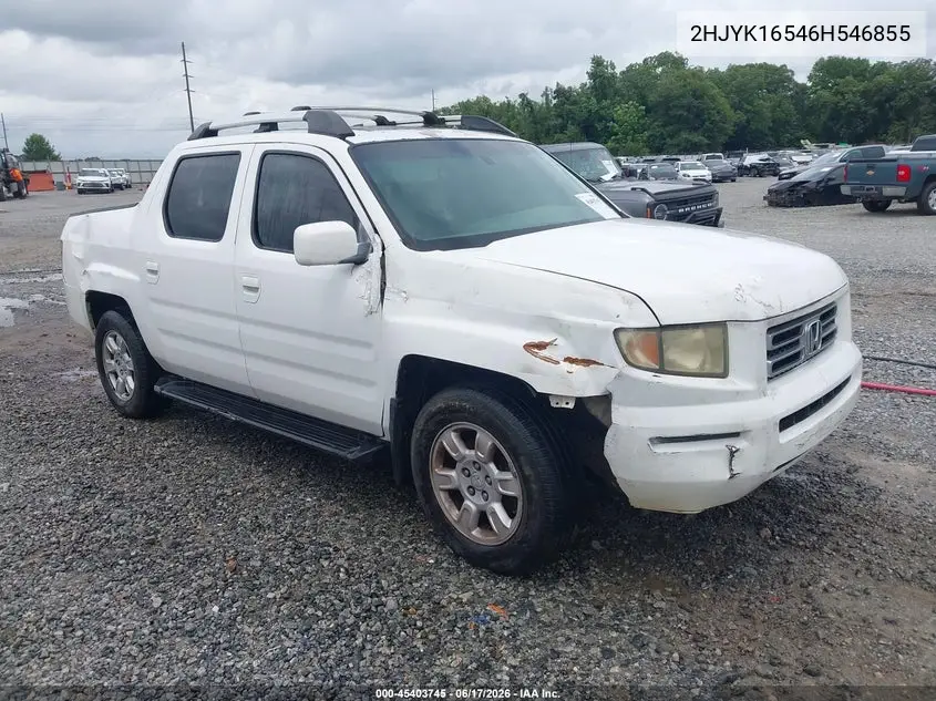 2006 Honda Ridgeline Rtl VIN: 2HJYK16546H546855 Lot: 45403745