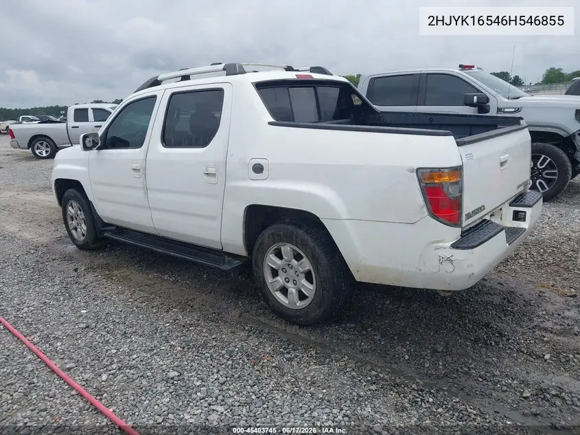 2006 Honda Ridgeline Rtl VIN: 2HJYK16546H546855 Lot: 45403745