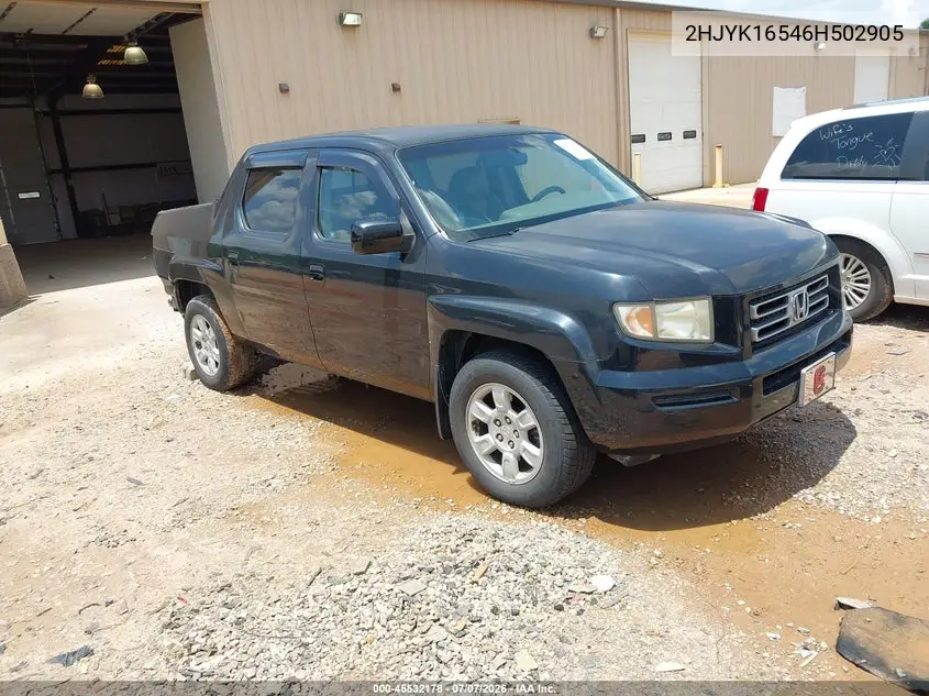 2006 Honda Ridgeline Rtl VIN: 2HJYK16546H502905 Lot: 45532178