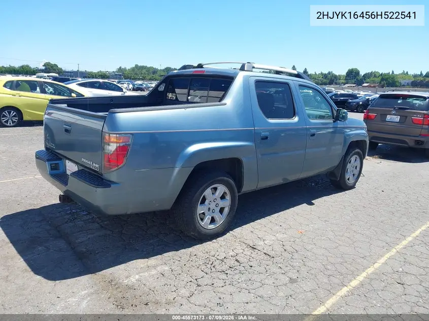 2006 Honda Ridgeline Rts VIN: 2HJYK16456H522541 Lot: 45573173
