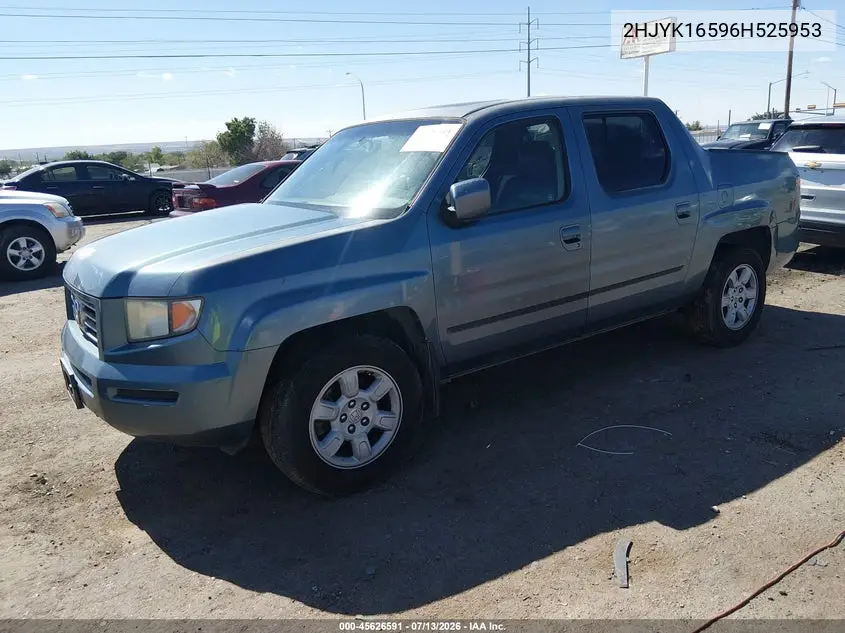 2006 Honda Ridgeline Rtl VIN: 2HJYK16596H525953 Lot: 45626591