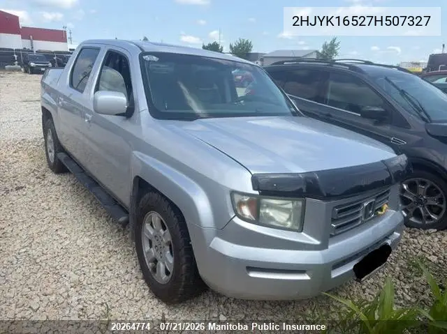 2007 Honda Ridgeline Ex-L VIN: 2HJYK16527H507327 Lot: 20264774