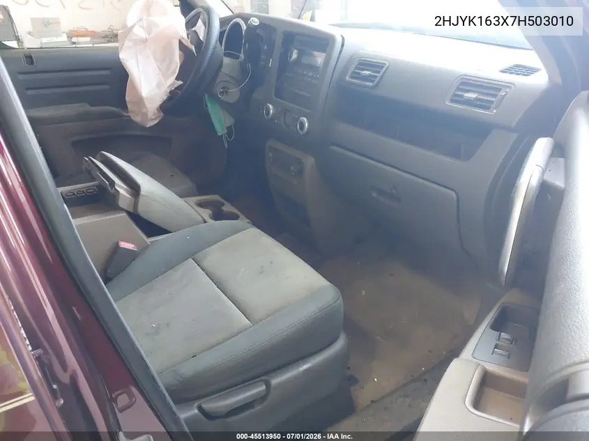 2007 Honda Ridgeline Rtx VIN: 2HJYK163X7H503010 Lot: 45513950
