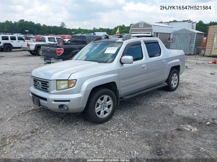2007 Honda Ridgeline Rtl VIN: 2HJYK16547H521584 Lot: 45528365