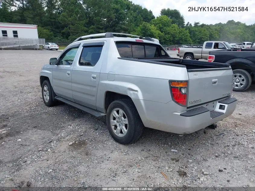 2007 Honda Ridgeline Rtl VIN: 2HJYK16547H521584 Lot: 45528365