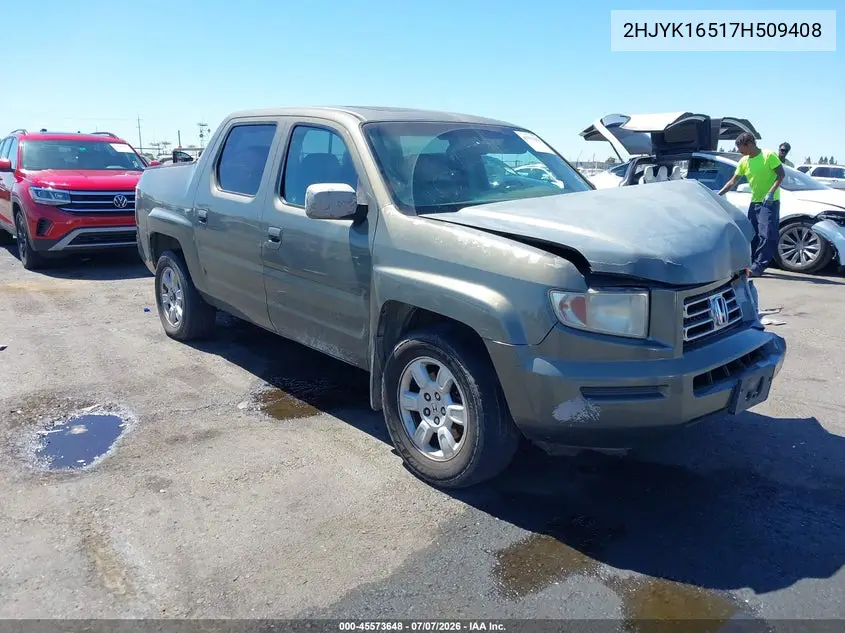 2007 Honda Ridgeline Rtl VIN: 2HJYK16517H509408 Lot: 45573648