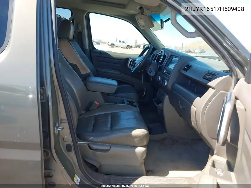 2007 Honda Ridgeline Rtl VIN: 2HJYK16517H509408 Lot: 45573648