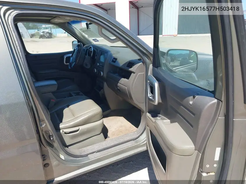 2007 Honda Ridgeline Rtl VIN: 2HJYK16577H503418 Lot: 45592436