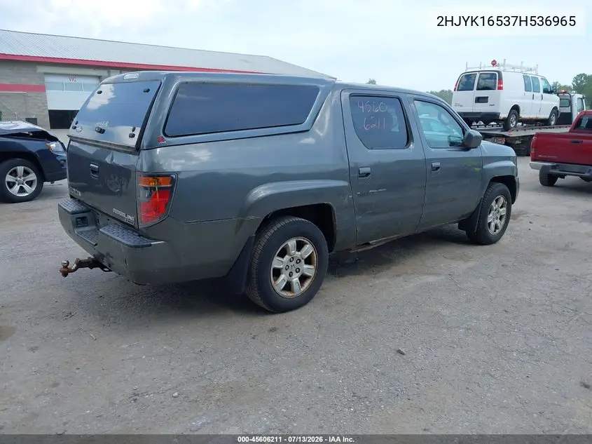 2007 Honda Ridgeline Rtl VIN: 2HJYK16537H536965 Lot: 45606211