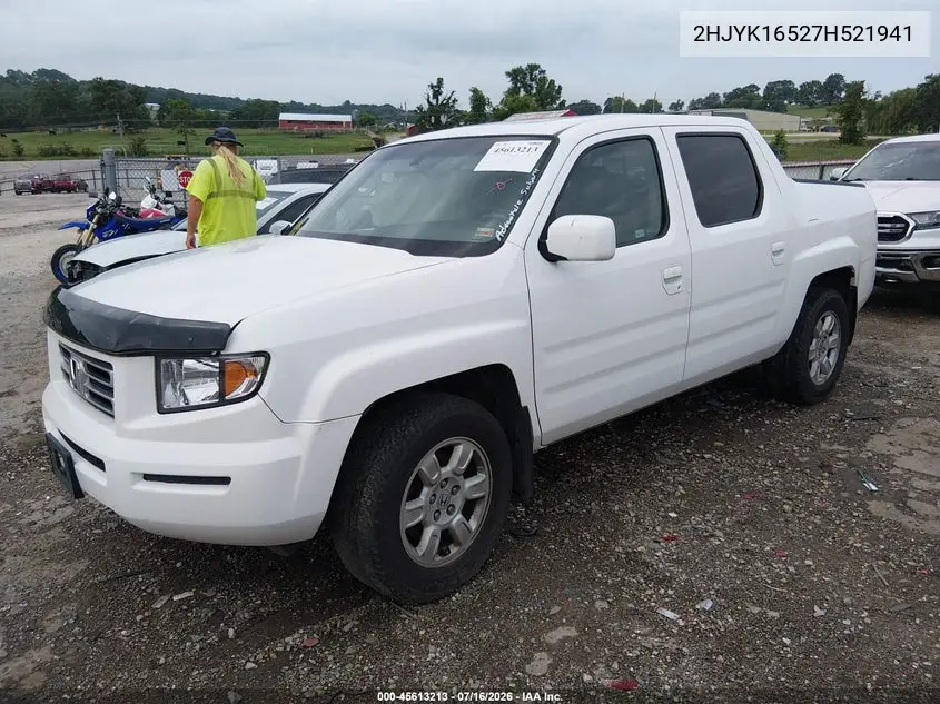 2007 Honda Ridgeline Rtl VIN: 2HJYK16527H521941 Lot: 45613213
