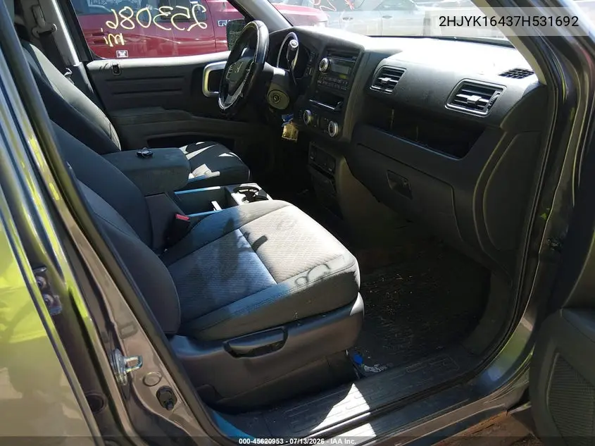 2007 Honda Ridgeline Rts VIN: 2HJYK16437H531692 Lot: 45620953
