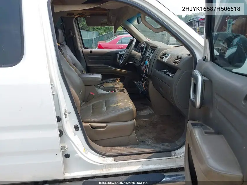 2007 Honda Ridgeline Rtl VIN: 2HJYK16587H506618 Lot: 45645787