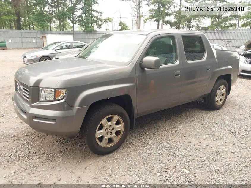 2007 Honda Ridgeline Rtl VIN: 2HJYK16517H525348 Lot: 45659908