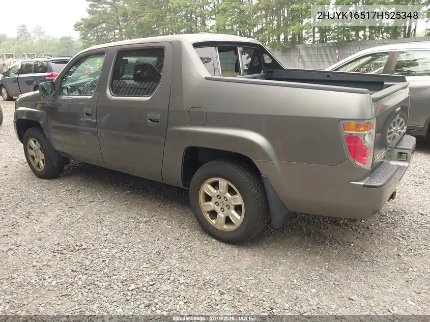 2007 Honda Ridgeline Rtl VIN: 2HJYK16517H525348 Lot: 45659908