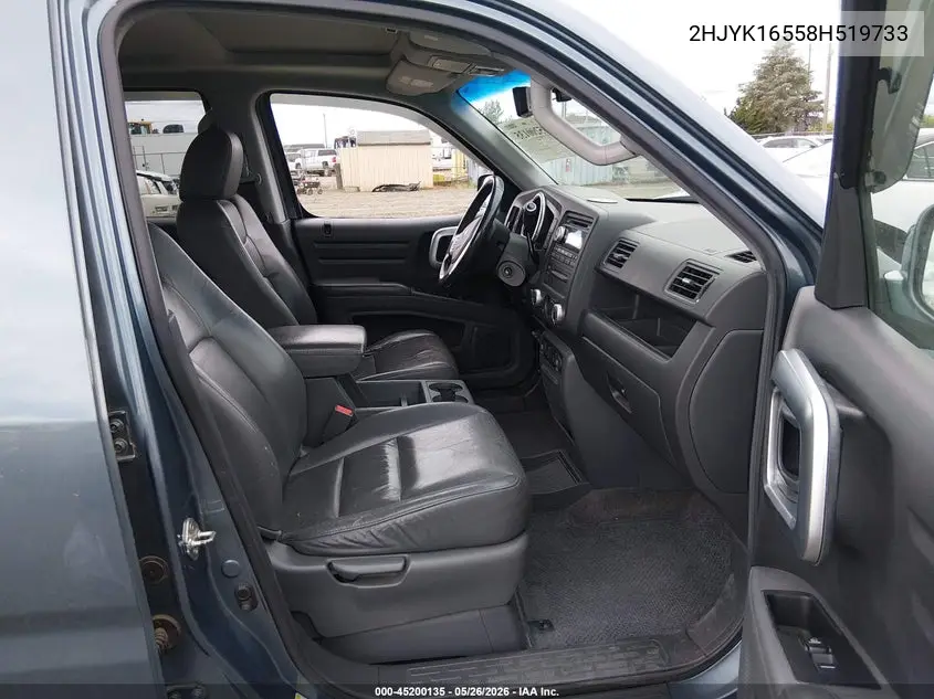 2008 Honda Ridgeline Rtl VIN: 2HJYK16558H519733 Lot: 45200135