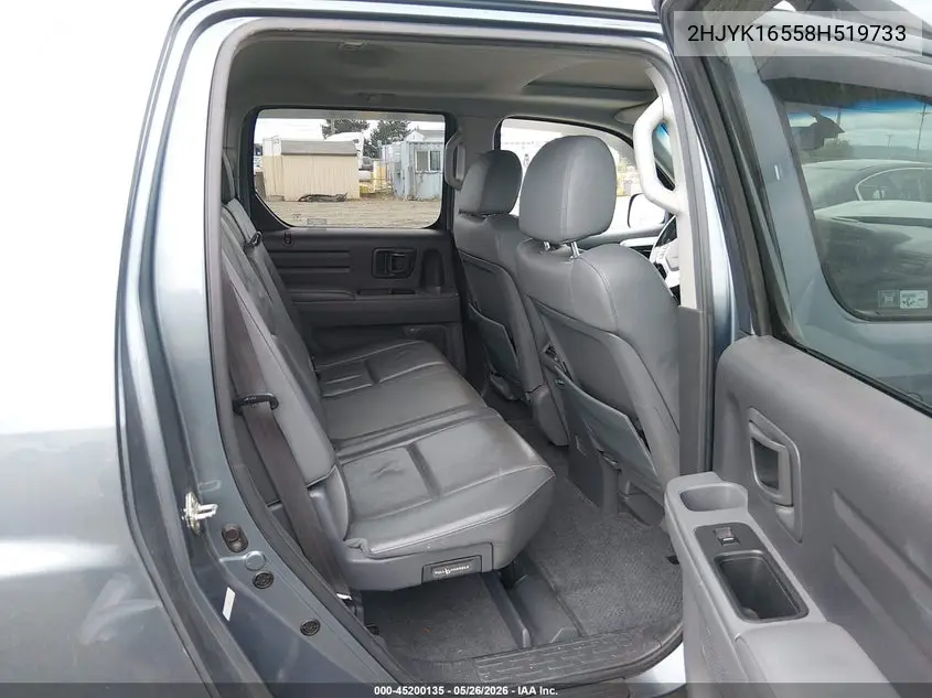 2008 Honda Ridgeline Rtl VIN: 2HJYK16558H519733 Lot: 45200135