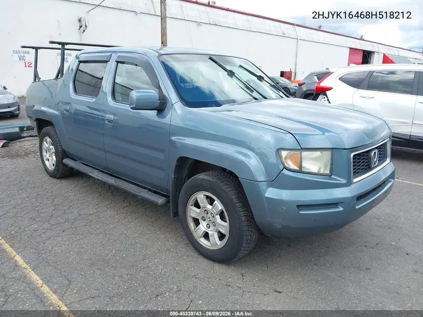 2008 Honda Ridgeline Rts VIN: 2HJYK16468H518212 Lot: 45339743
