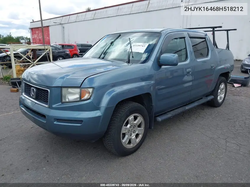 2008 Honda Ridgeline Rts VIN: 2HJYK16468H518212 Lot: 45339743